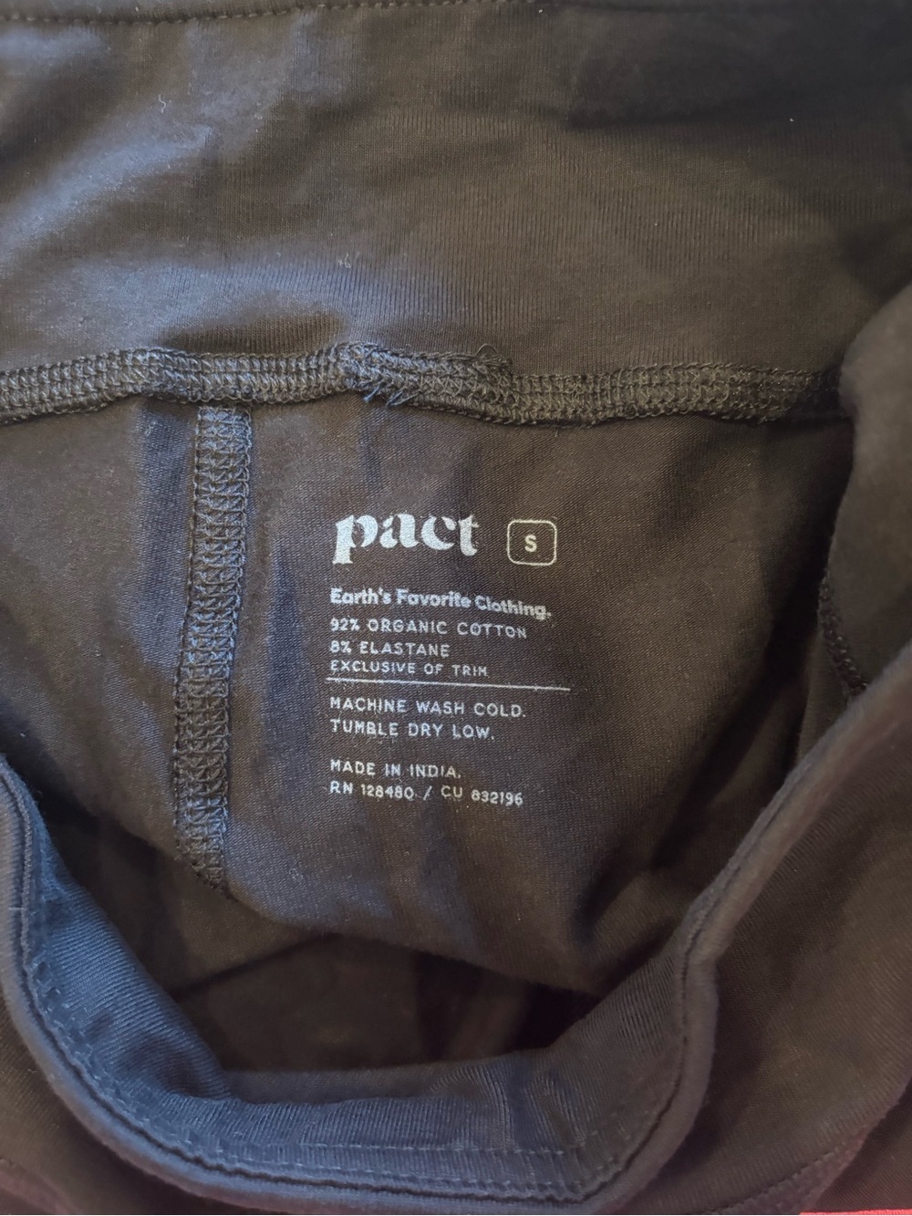 NWOT Pact Organic Cotton Cropped Capri Legging Sustainable Natural Fibers Small - Picture 3 of 3